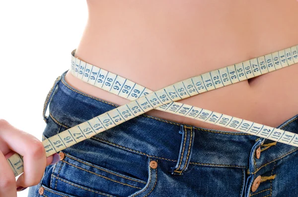 Measuring waist — Stock Photo, Image