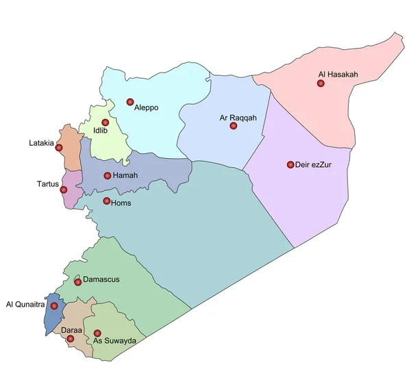 El mapa de Siria — Foto de Stock