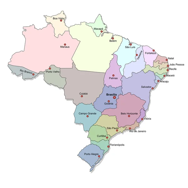 Térkép Brazília — Stock Fotó