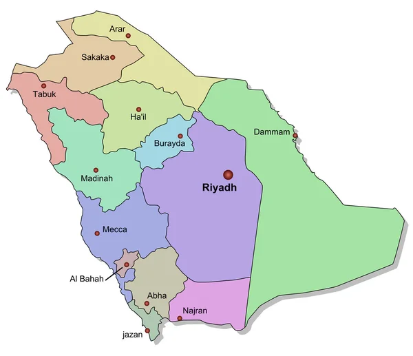 Suudi Arabistan haritası — Stok fotoğraf