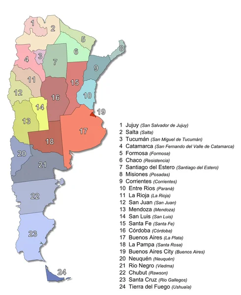 Mapa da Argentina — Fotografia de Stock