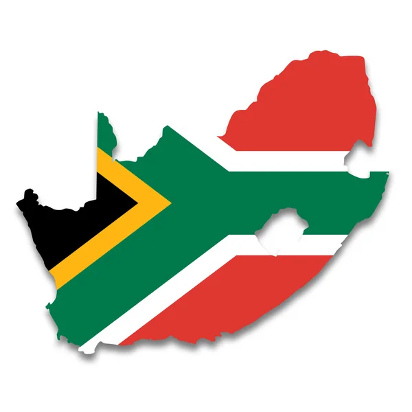 Karta och flaggan i Sydafrika — Stockfoto