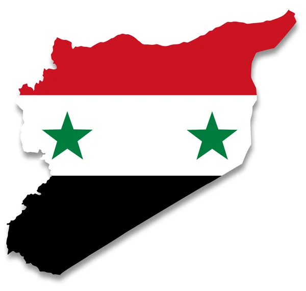 Mapa y bandera de Siria —  Fotos de Stock