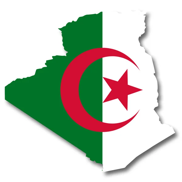 Mappa e bandiera di Algeria — Foto Stock