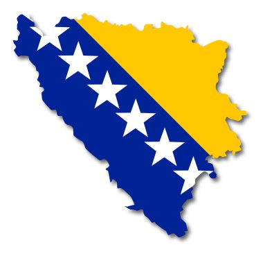 harita ve Bosna-Hersek bayrağı