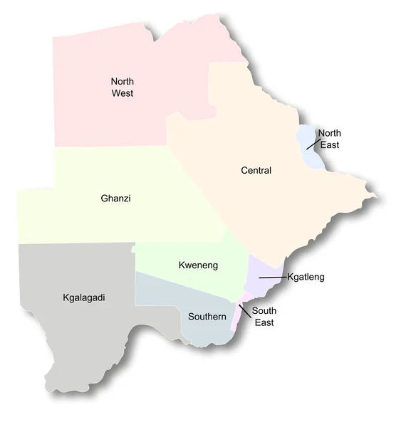 博茨瓦纳的地图 — 图库照片