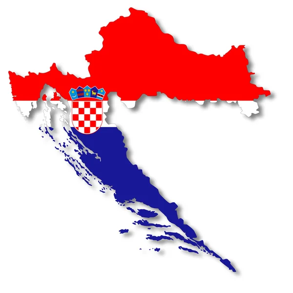 Mapa i Flaga Chorwacji — Zdjęcie stockowe