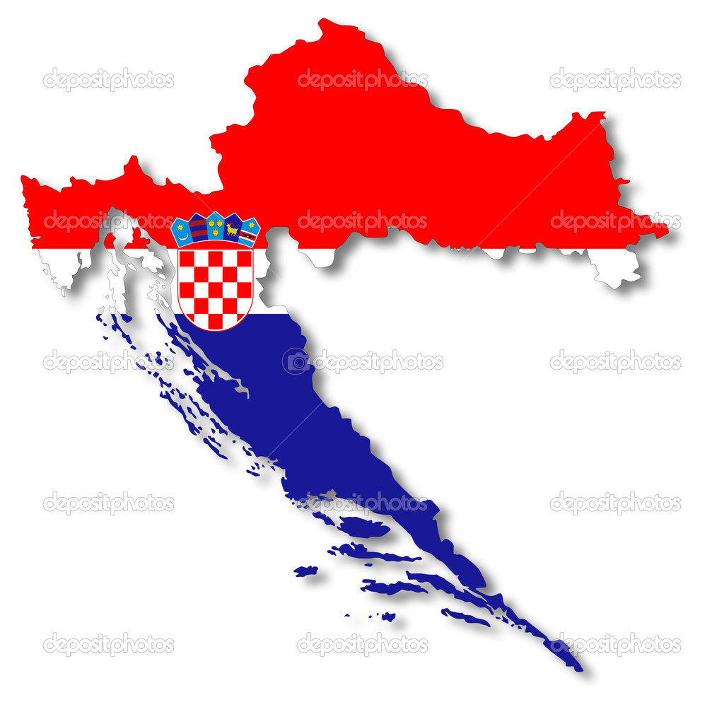 Map and flag of Croatia