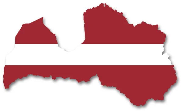 Mapa i bandera Łotwy — Zdjęcie stockowe