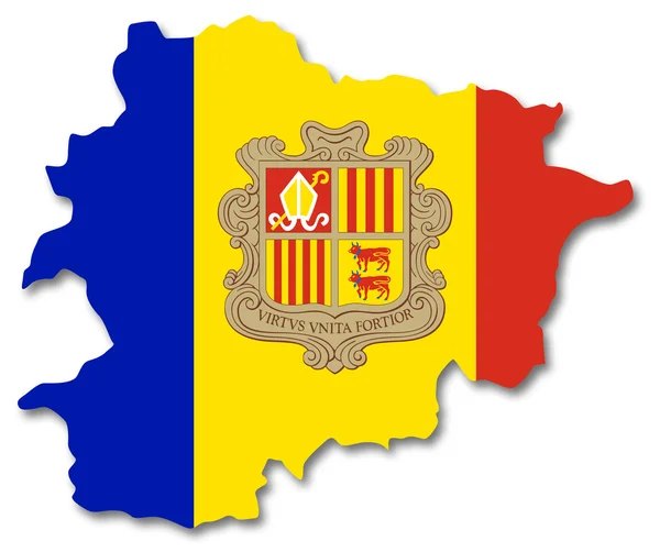 Map and flag of Andorra — Stock Photo, Image