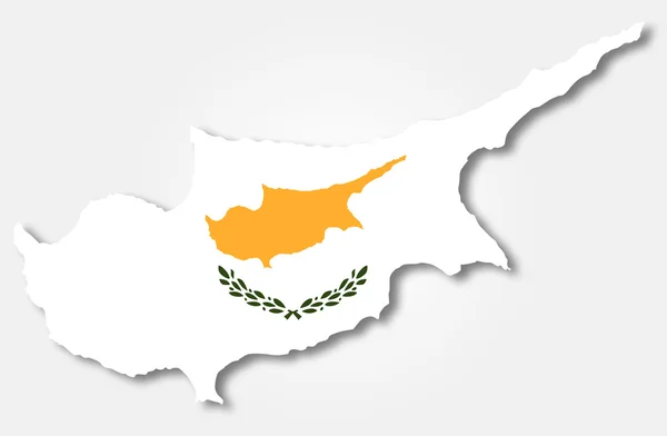 塞浦路斯地图和国旗 — 图库照片