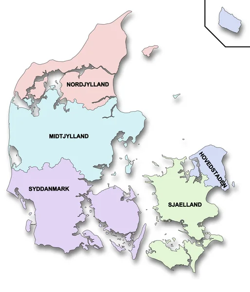 Karte von Dänemark — Stockfoto