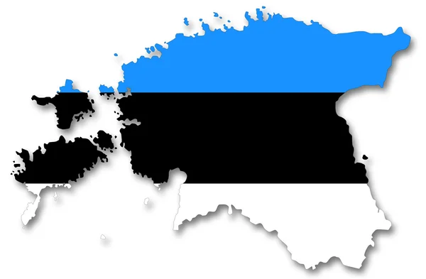 Mapa y Bandera de Estonia —  Fotos de Stock