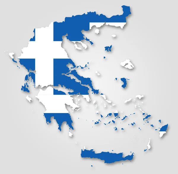 Χάρτης και Σημαία της Ελλάδας — Φωτογραφία Αρχείου