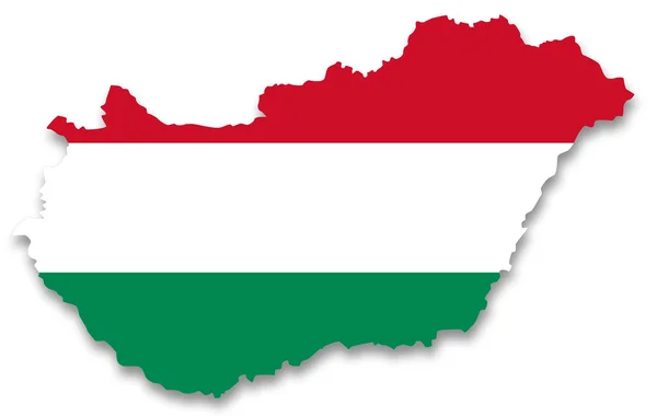 Mappa e Bandiera dell'Ungheria — Foto Stock