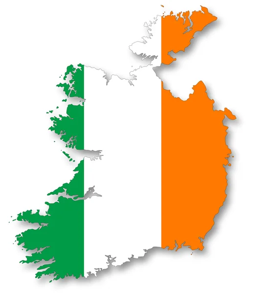 Karte und Flagge Irlands — Stockfoto
