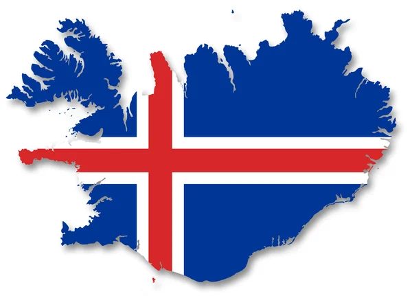 Map and flag of Iceland — Stock Photo, Image