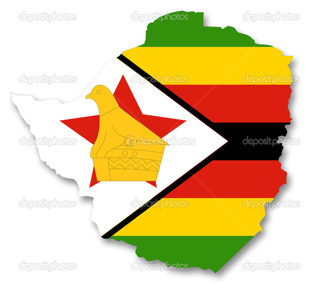 Map and flag of Zimbabwe