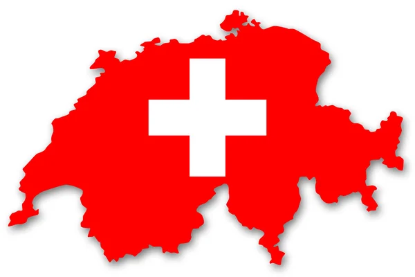 Karte und Flagge der Schweiz — Stockfoto