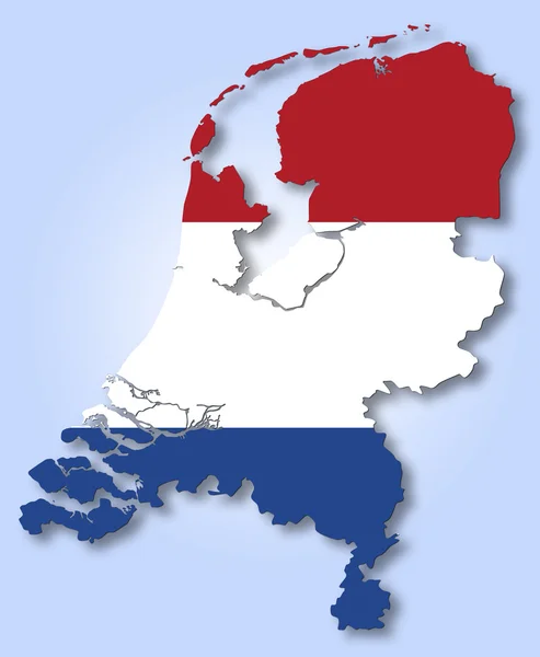 Kaart en vlag van Nederland — Stockfoto