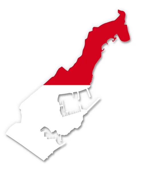 Map and flag of Monaco — Stock Photo, Image