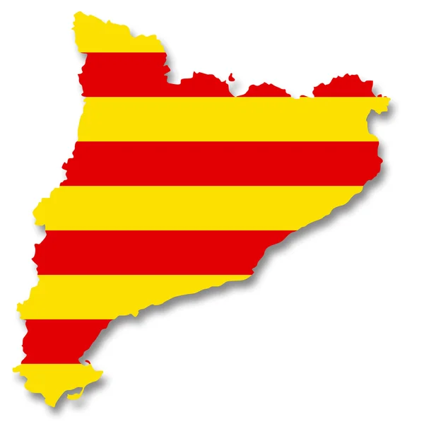 Map and flag of Catalonia — Stock Photo, Image
