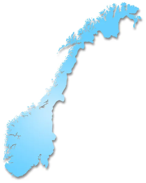 Kort over Norge - Stock-foto