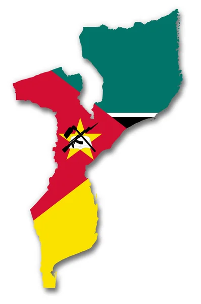 Map and flag of Mozambique — Stock Photo, Image