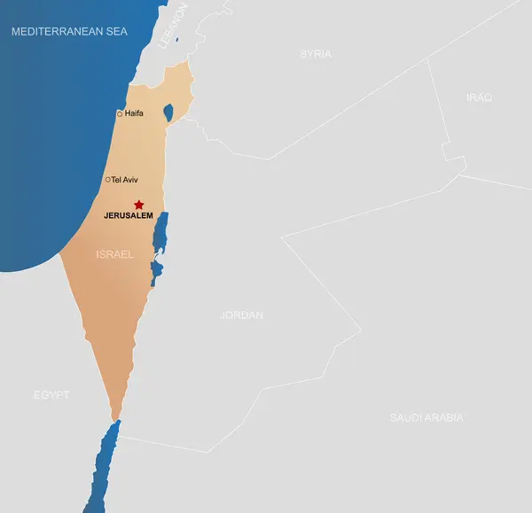 Mapa Izraele — Stock fotografie