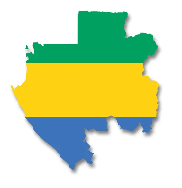 Mapa y bandera de Gabón —  Fotos de Stock