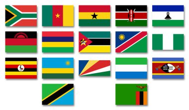 Milletler Topluluğu Afrika menbers bayrakları