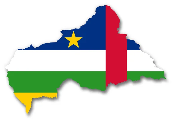 Карта и флаг Центральноафриканской Республики — стоковое фото