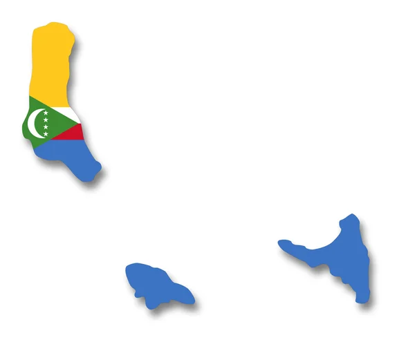 Map and flag of Comoros — Stock Photo, Image