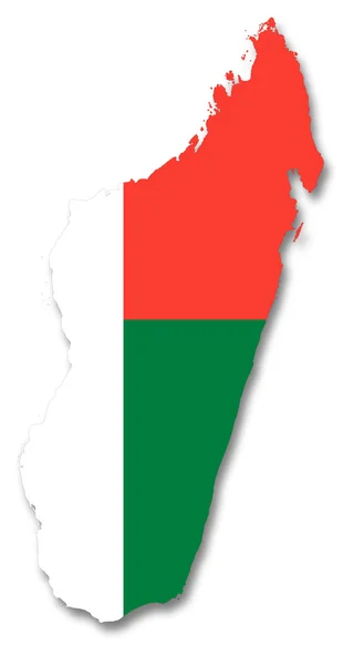 Harita ve Madagaskar bayrağı — Stok fotoğraf