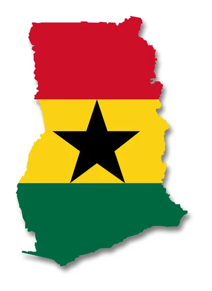 Map and flag of Ghana — Stock Photo, Image