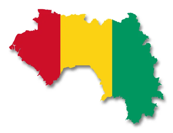 Carte géographique et drapeau de Guinée — Photo