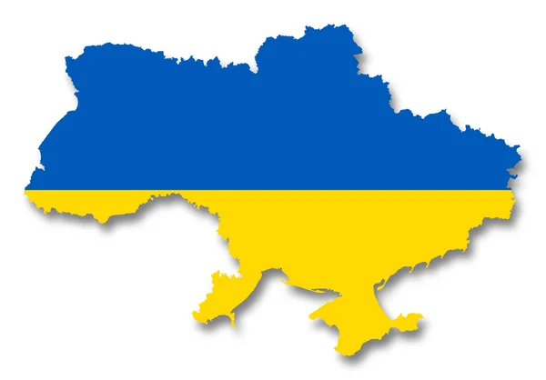 Карта и флаг Украины — стоковое фото