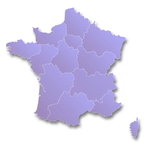 Mappa delle nuove regioni della Francia — Foto Stock