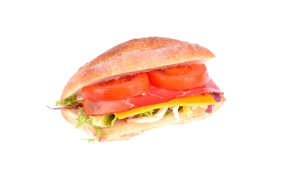 Sandwich auf weißem Hintergrund — Stockfoto