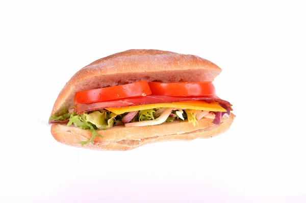 Sandwich sobre fondo blanco — Foto de Stock