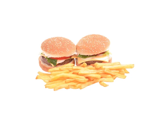 Hamburger op witte achtergrond — Stockfoto