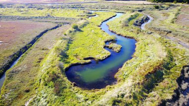 Morbihan Körfezi 'ndeki tuz bataklıkları.