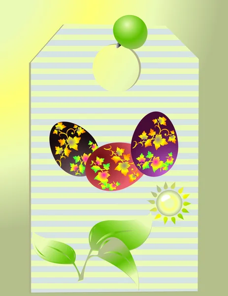 Greeting card with different easter eggs — Stock Photo, Image