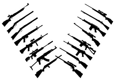 Set of rifles clipart