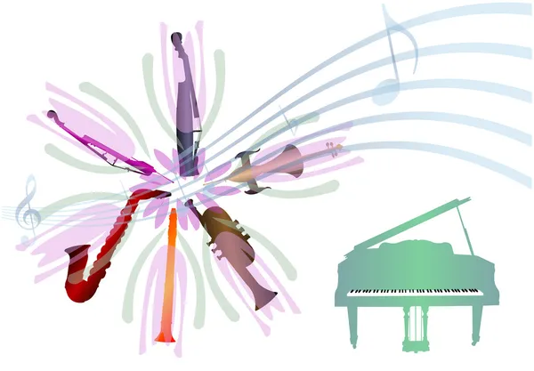 Instrumentos musicales abstractos — Archivo Imágenes Vectoriales