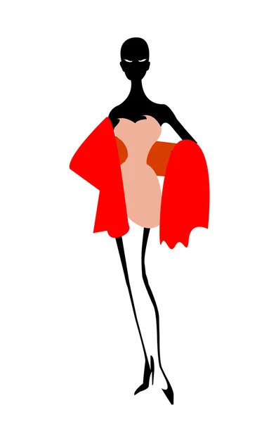 Siluetas de moda mujer — Vector de stock