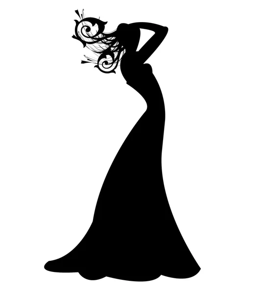 Mode silhuetter kvinna — Stock vektor
