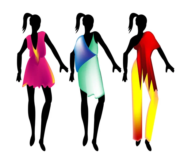 Femmes silhouettes mode — Image vectorielle