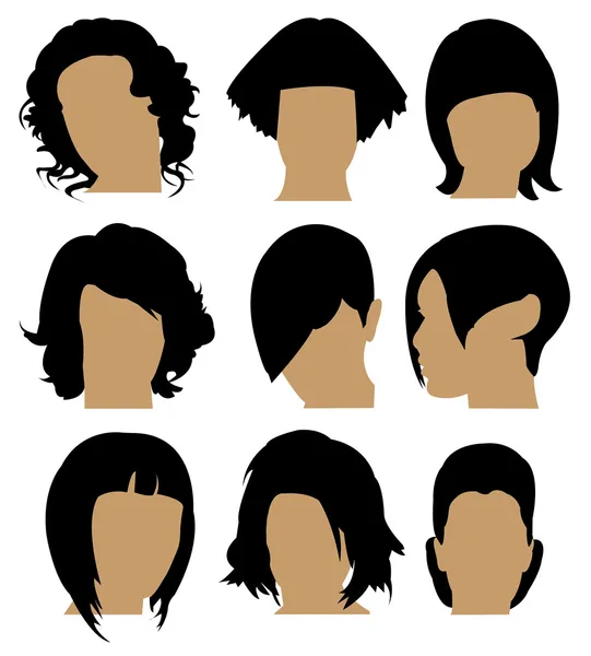 Pelucas estilos de pelo — Archivo Imágenes Vectoriales