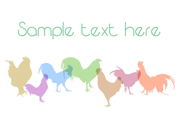 Variété silhouettes poulet — Image vectorielle